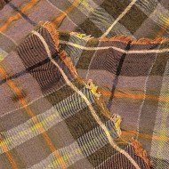 Tissu Laine Polyester carreaux marron multicolore Tissu Laine Polyester carreaux marron multicolore
