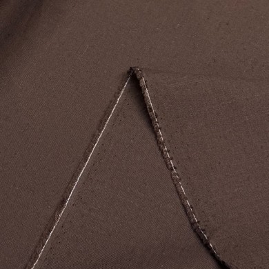 Tissu Lin Coton marron uni Tissu Lin Coton marron uni