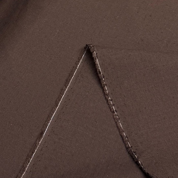 Tissu Lin Coton marron uni Tissu Lin Coton marron uni