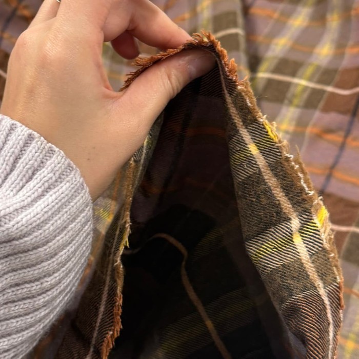 Tissu Laine Polyester carreaux marron multicolore Tissu Laine Polyester carreaux marron multicolore