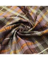 Tissu Laine Polyester carreaux marron multicolore Tissu Laine Polyester carreaux marron multicolore