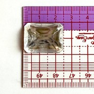 Pierre strass à coudre 2 trous transparent fond or 25mm