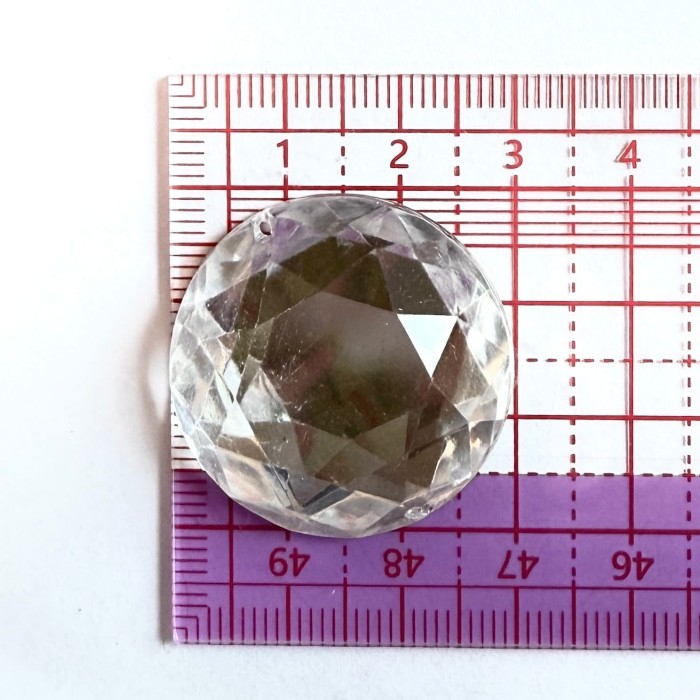 Pierre strass à coudre rond 2 trous transparent fond or 30mm