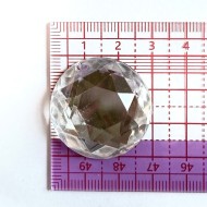 Pierre strass à coudre rond 2 trous transparent fond or 30mm