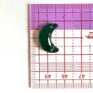 Pierre strass à coudre lune 2 trous vert fond or 12mm