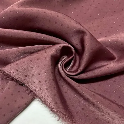 Tissu polyester petit pois dorée rose brillant
