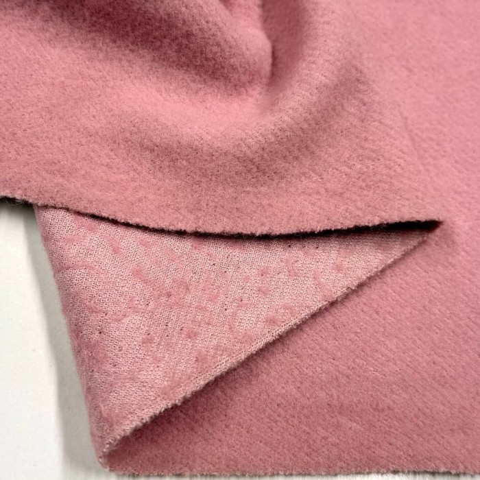 Tissu laine polyamide drap de laine rose poudré uni Tissu laine polyamide drap de laine rose poudré uni