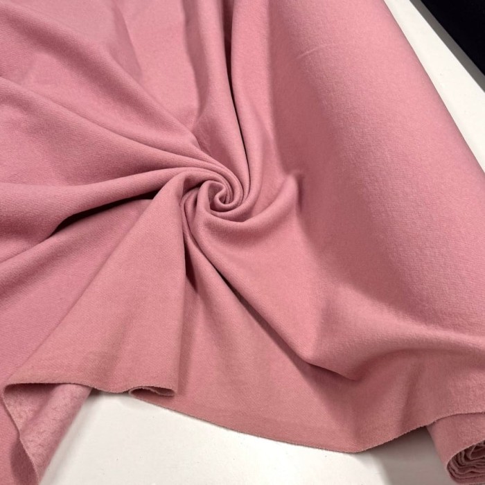 Tissu laine polyamide drap de laine rose poudré uni Tissu laine polyamide drap de laine rose poudré uni
