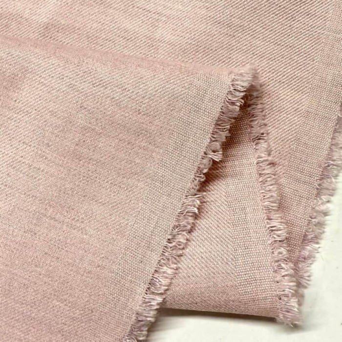 Tissu viscose laine vierge rose pâle aspect denim - Haute couture Tissu viscose laine vierge rose pâle aspect denim - Haute couture