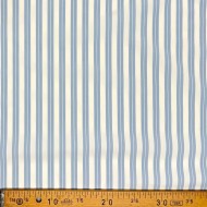 Tissu coton popeline à rayures bleu clair poudré et blanches - Haute couture Tissu coton popeline à rayures bleu clair poudré et blanches - Haute couture