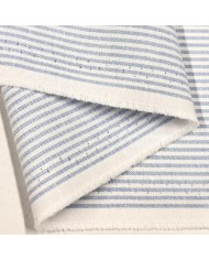 Tissu coton oxford chambray à petites rayures bleu clair et blanches - Haute couture Tissu coton oxford chambray à petites rayures bleu clair et blanches - Haute couture
