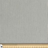 Tissu coton oxford chambray à petites rayures anthracite et blanches - Haute couture