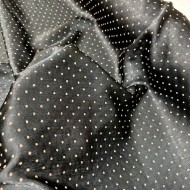 Tissu polyester petit pois dorée noir brillant
