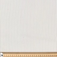 Tissu coton popeline blanc à rayures abricot - Haute couture