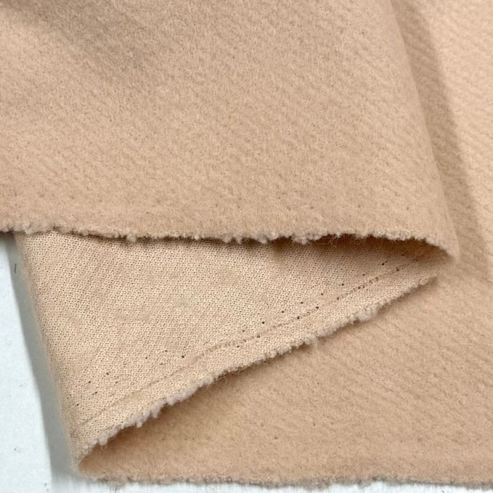 Tissu laine drap de laine abricot clair uni Tissu laine drap de laine abricot clair uni
