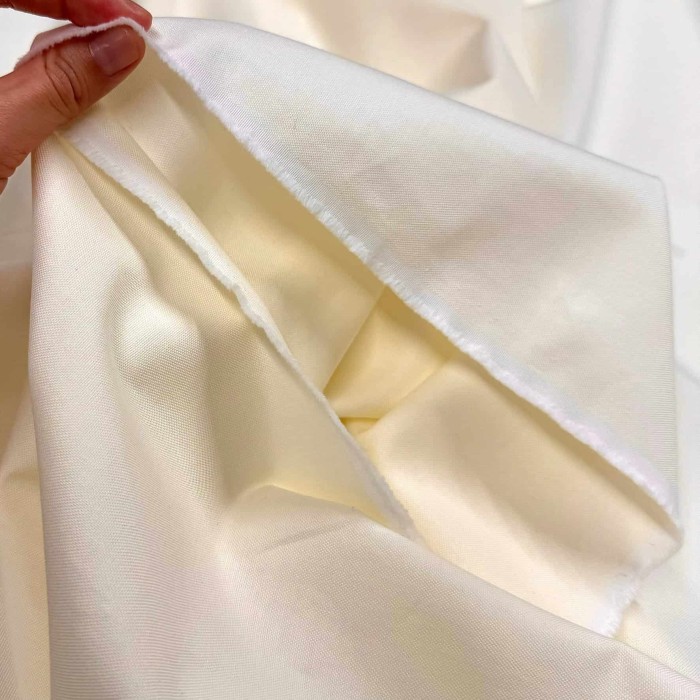 Tissu coton oxford chambray jaune clair uni - Haute couture