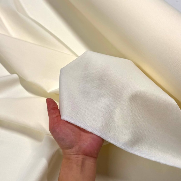 Tissu coton oxford chambray jaune clair uni - Haute couture