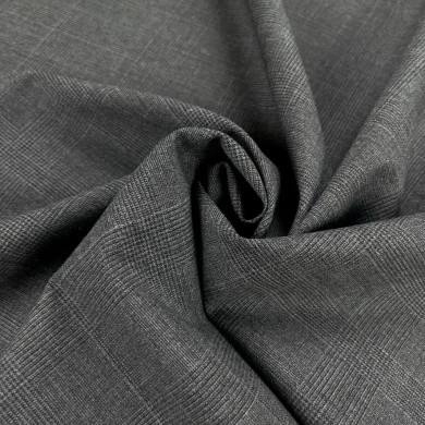 Tissu lainage élasthanne carreaux gris Tissu lainage élasthanne carreaux gris