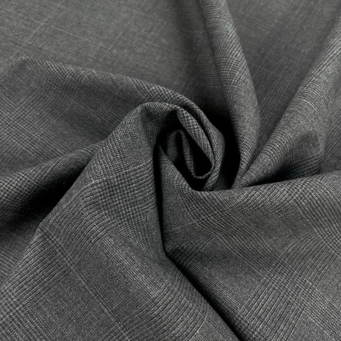 Tissu lainage élasthanne carreaux gris