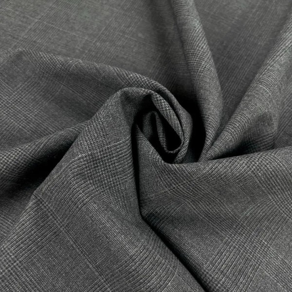 Tissu lainage élasthanne carreaux gris Tissu lainage élasthanne carreaux gris