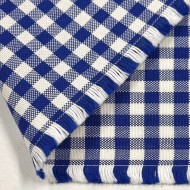 Tissu coton vichy bleu marine et blanc - Haute couture