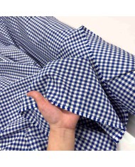 Tissu coton vichy bleu marine et blanc - Haute couture