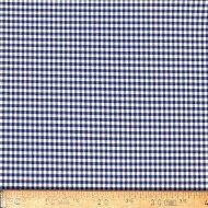 Tissu coton vichy bleu marine et blanc - Haute couture