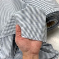 Tissu coton vichy mini-carreaux bleu ciel et blanc - Haute couture