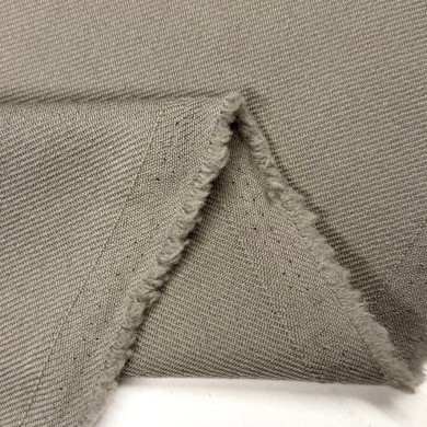 Tissu 100% laine vierge sergé gris taupe - haute couture Tissu 100% laine vierge sergé gris taupe - haute couture