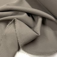 Tissu 100% laine vierge sergé gris taupe - haute couture Tissu 100% laine vierge sergé gris taupe - haute couture