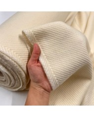 Tissu laine pure épais chevron crème Tissu laine pure épais chevron crème