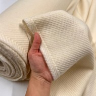 Tissu laine pure épais chevron crème Tissu laine pure épais chevron crème