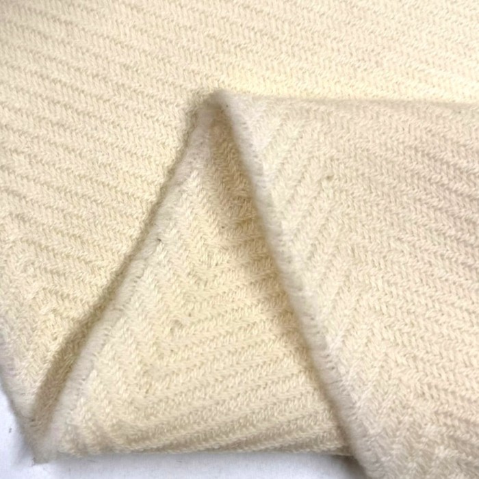 Tissu laine pure épais chevron crème Tissu laine pure épais chevron crème