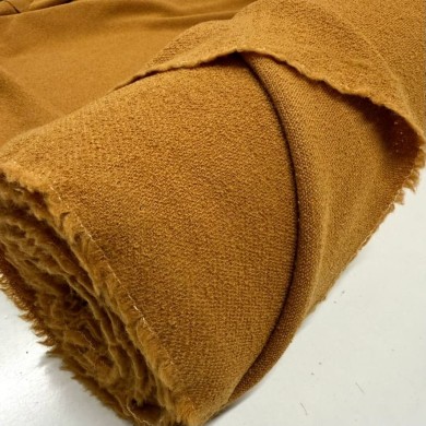 Tissu en pure laine fine texturée camel Tissu en pure laine fine texturée camel