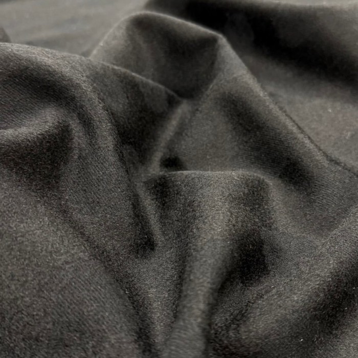 Tissu laine polyester à pois noirs sur fond noir Tissu laine polyester à pois noirs sur fond noir