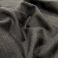 Tissu laine polyester à pois noirs sur fond noir Tissu laine polyester à pois noirs sur fond noir