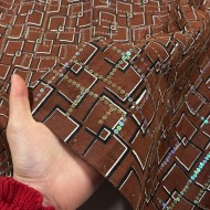 Tissu coton géométrique marron à sequins Tissu coton géométrique marron à sequins