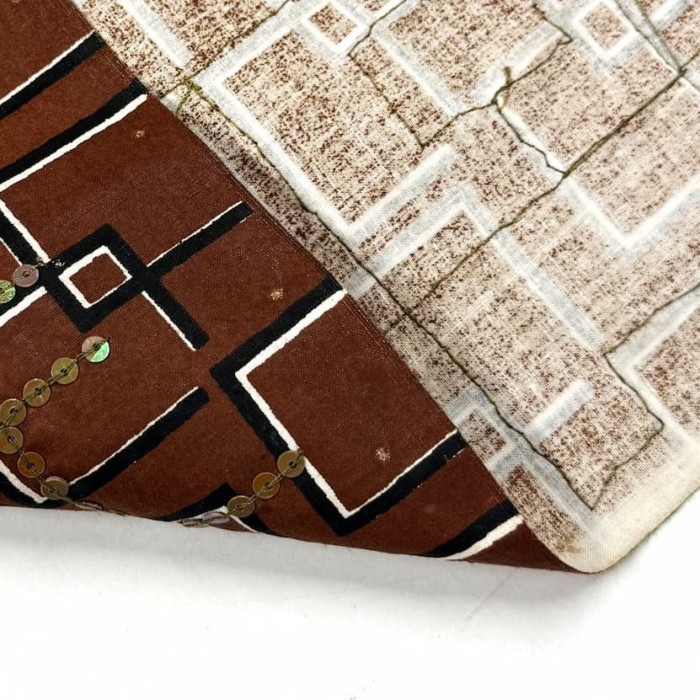 Tissu coton géométrique marron à sequins Tissu coton géométrique marron à sequins