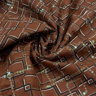 Tissu coton géométrique marron à sequins Tissu coton géométrique marron à sequins