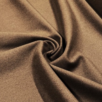 Tissu laine uni marron