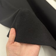 Tissu laine fin uni noir Tissu laine fin uni noir