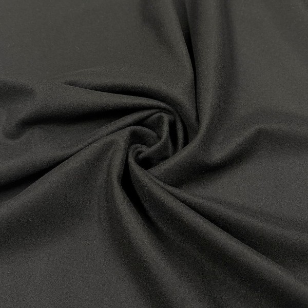 Tissu laine fin uni noir Tissu laine fin uni noir
