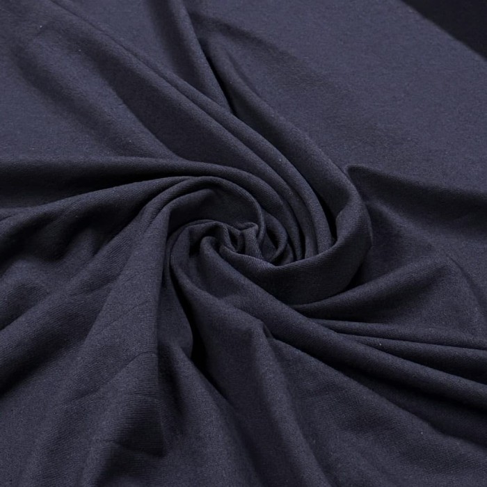 Tissu jersey coton uni bleu marine foncé Tissu jersey coton uni bleu marine foncé