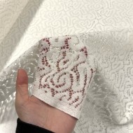 Tissu coton autre fibre effet dentelle fantaisie écru Tissu coton autre fibre effet dentelle fantaisie écru