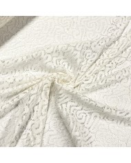 Tissu coton autre fibre effet dentelle fantaisie écru Tissu coton autre fibre effet dentelle fantaisie écru