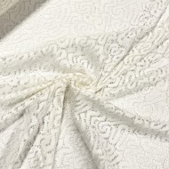 Tissu coton autre fibre effet dentelle fantaisie écru Tissu coton autre fibre effet dentelle fantaisie écru