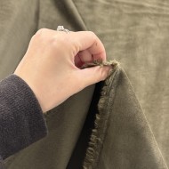 Tissu coton élasthanne velours uni kaki Tissu coton élasthanne velours uni kaki