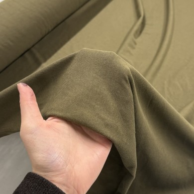 Tissu jersey coton uni kaki
