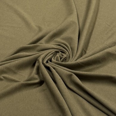 Tissu jersey coton uni kaki
