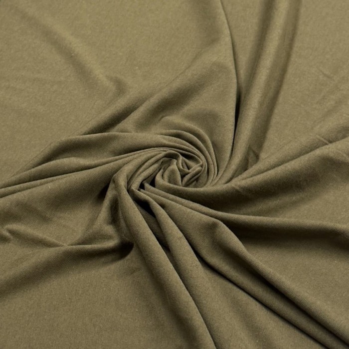 Tissu jersey coton uni kaki Tissu jersey coton uni kaki